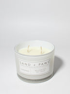 Premium Sand + Paws Gardenia 12 oz scented candle