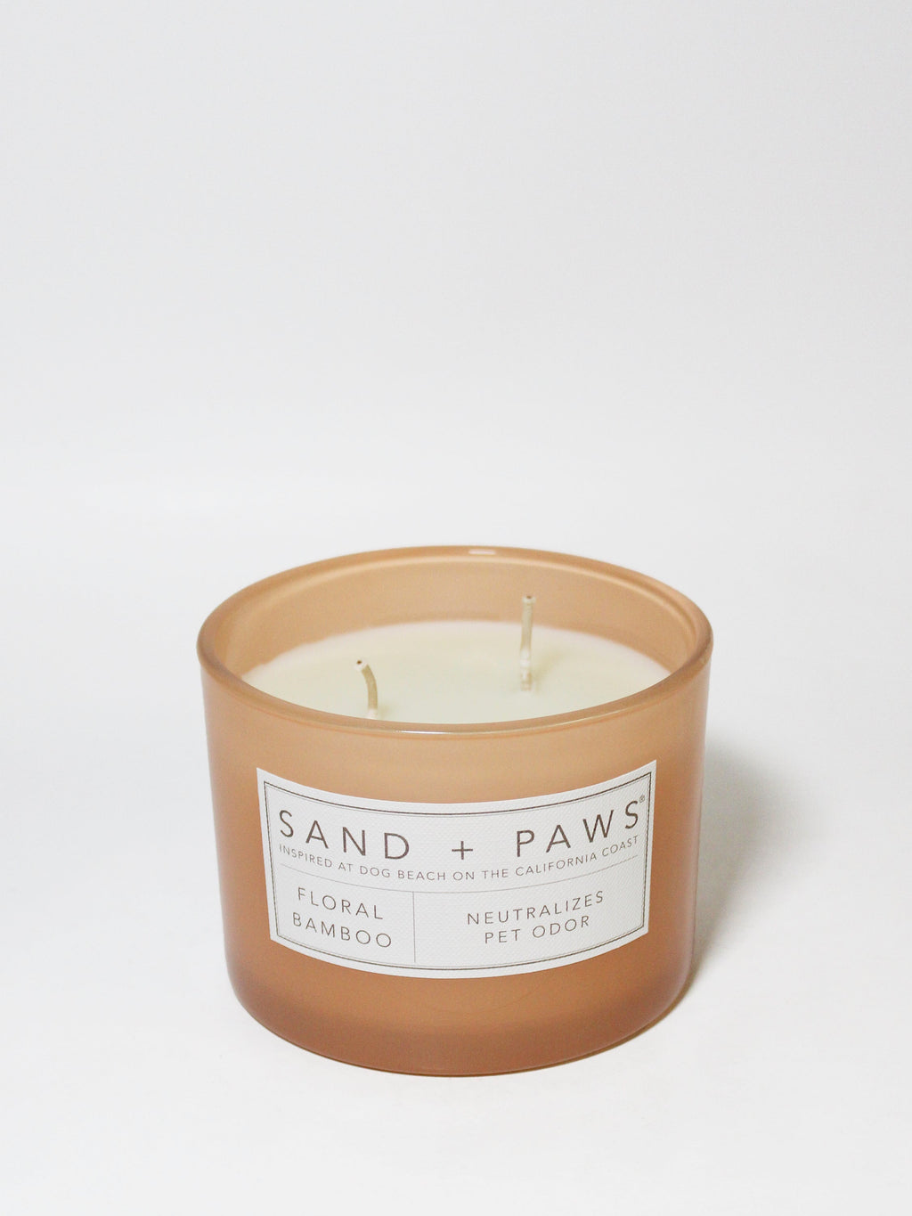 Premium Sand + Paws Floral Bamboo 12 oz scented candle