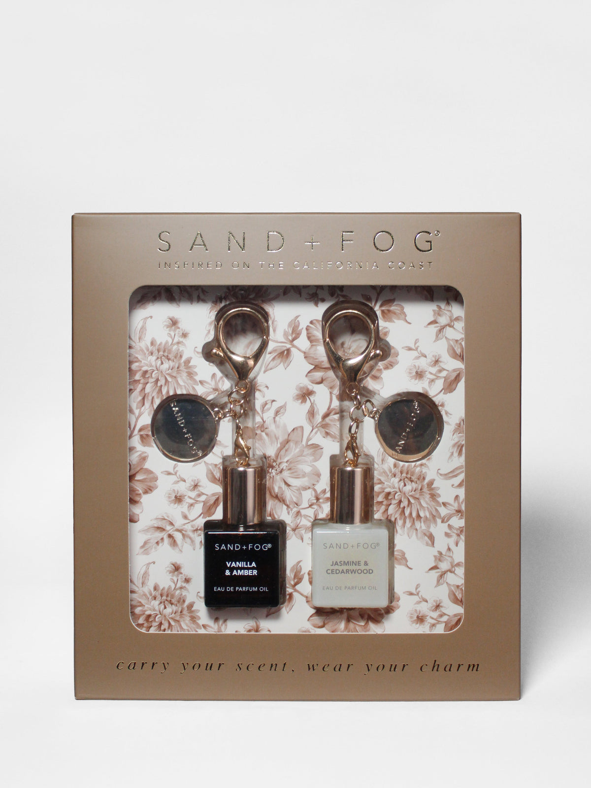 Premium Bag Charm Perfume Oil Rollerball Set - Vanilla & Amber + Jasmine & Cedarwood